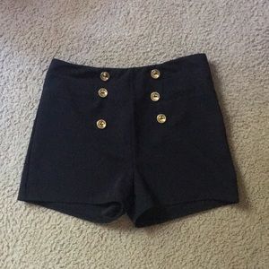 High Waisted Black Stretchy Shorts Size Medium